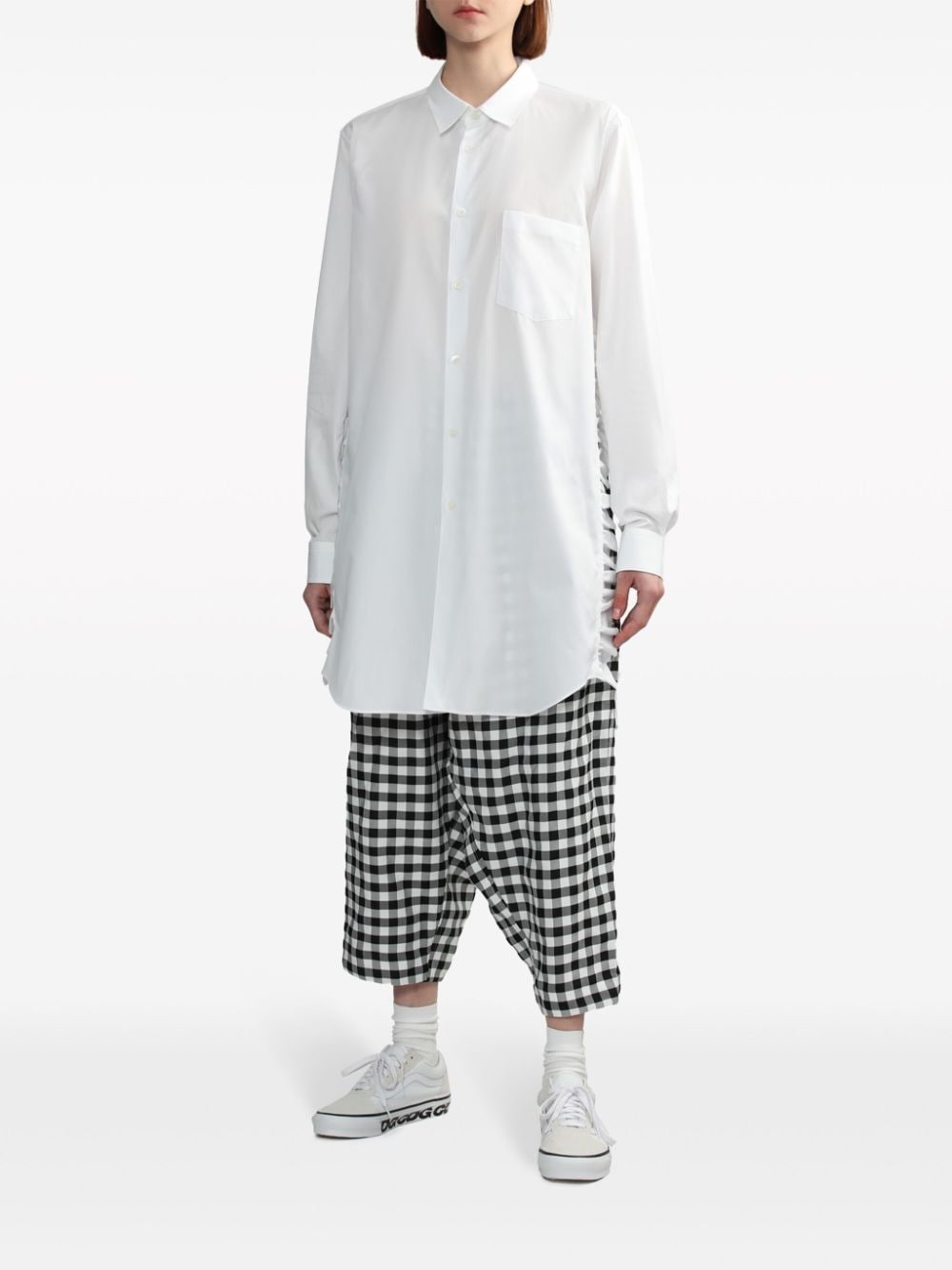 ruffle-trim oversized shirt - 2