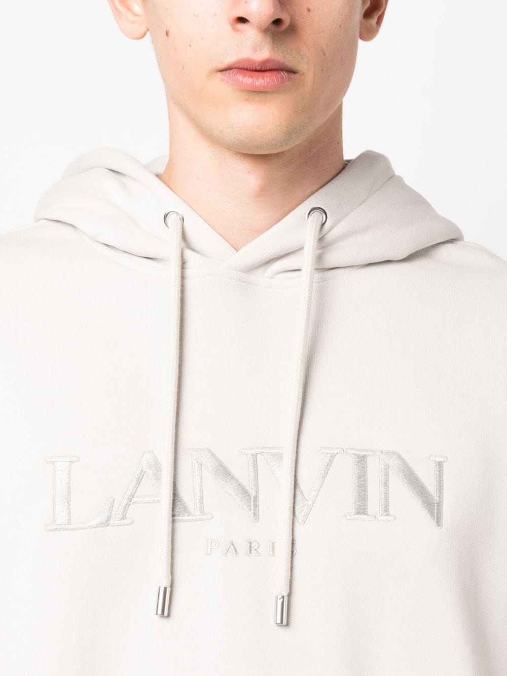 logo-embroidered fleece hoodie - 5