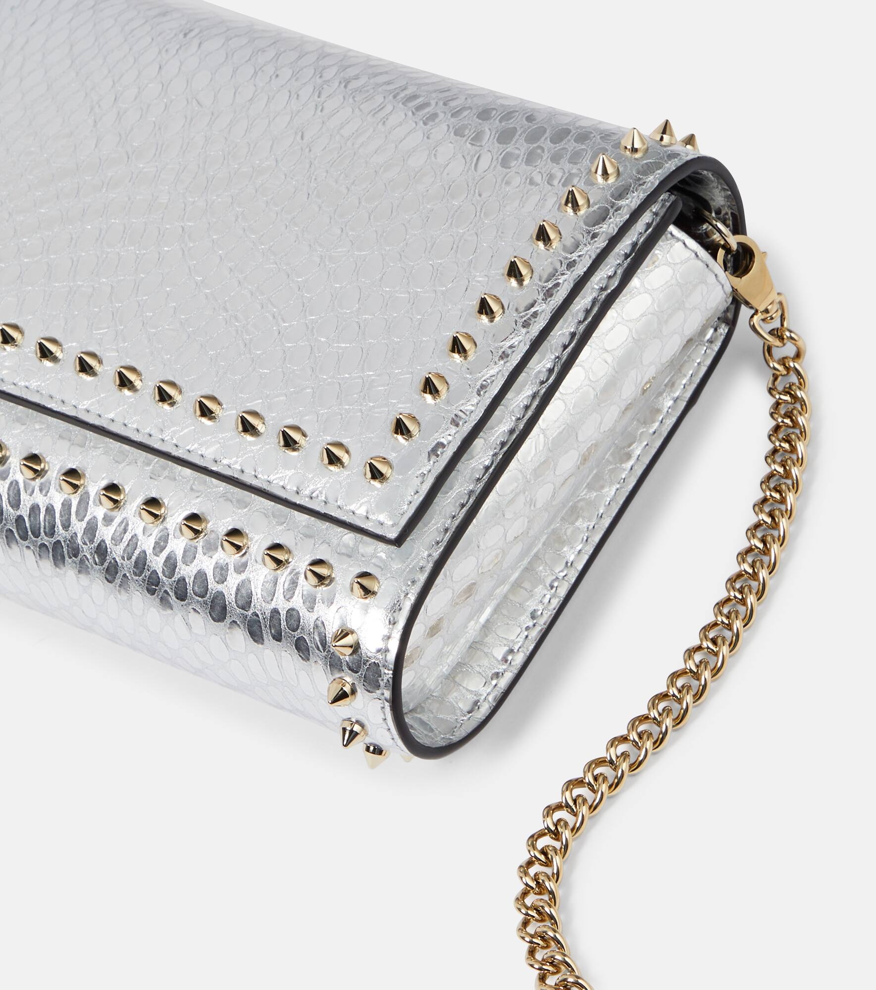 Paloma snake-effect leather clutch - 6
