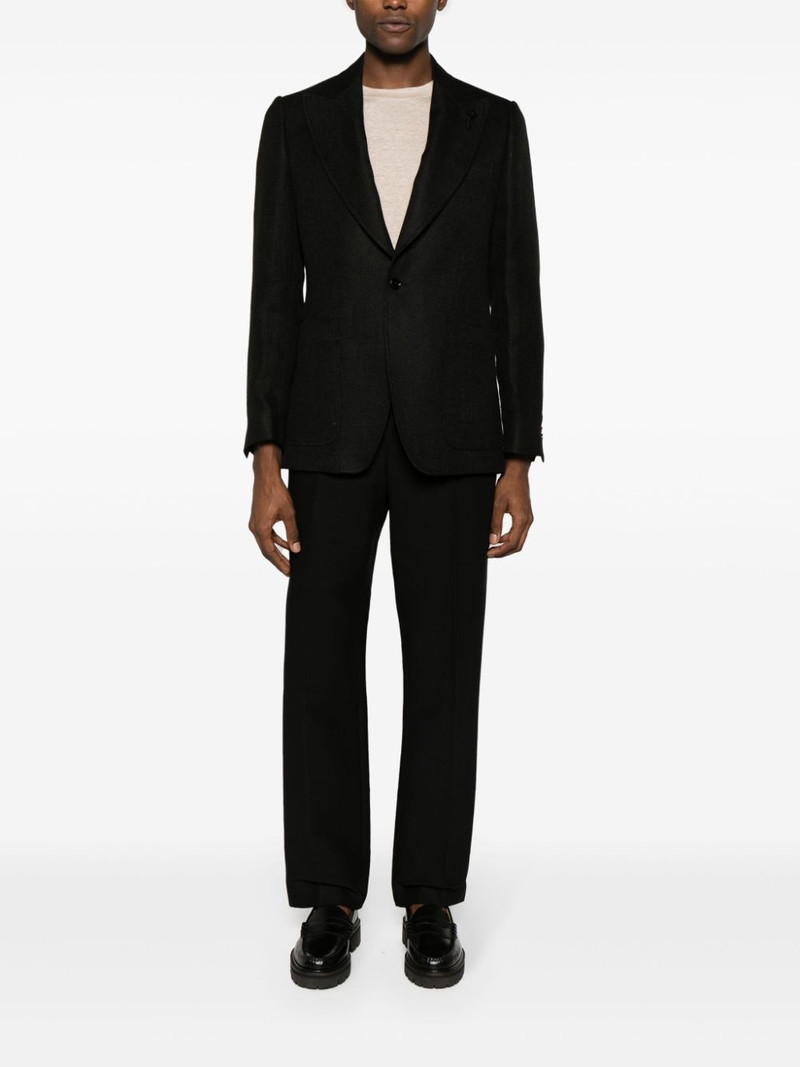 LARDINI single-breasted linen blazer outlook