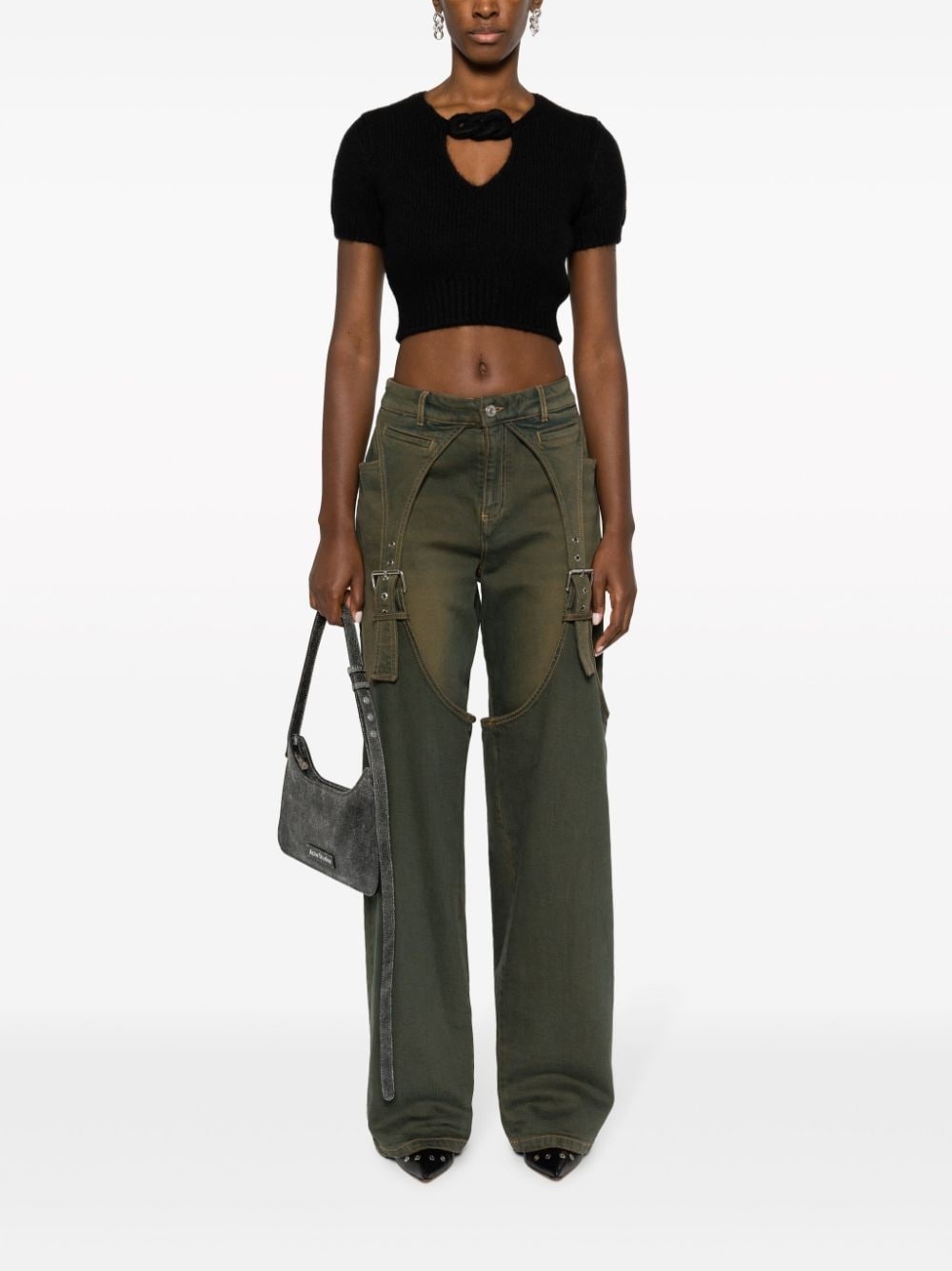 buckle-detail straight-leg jeans - 2