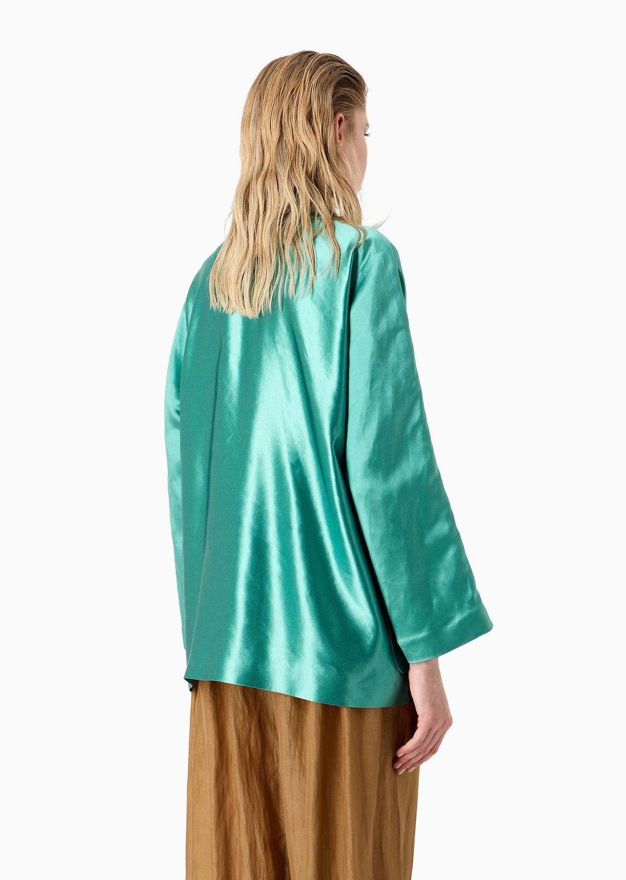 Pea jacket in silk and linen - 3