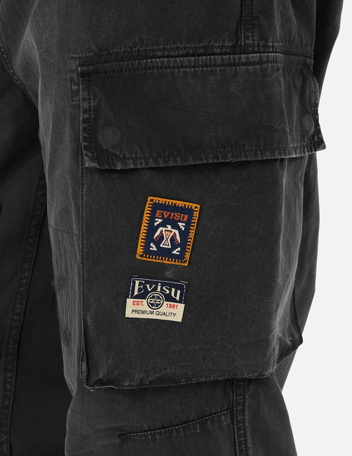 Totem Seagull Embroidery Straight Fit Cargo Pants - 12
