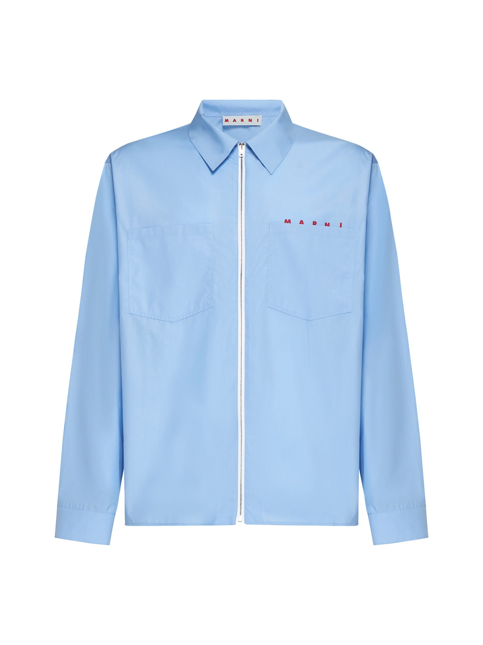 Zip-up cotton shirt - 1