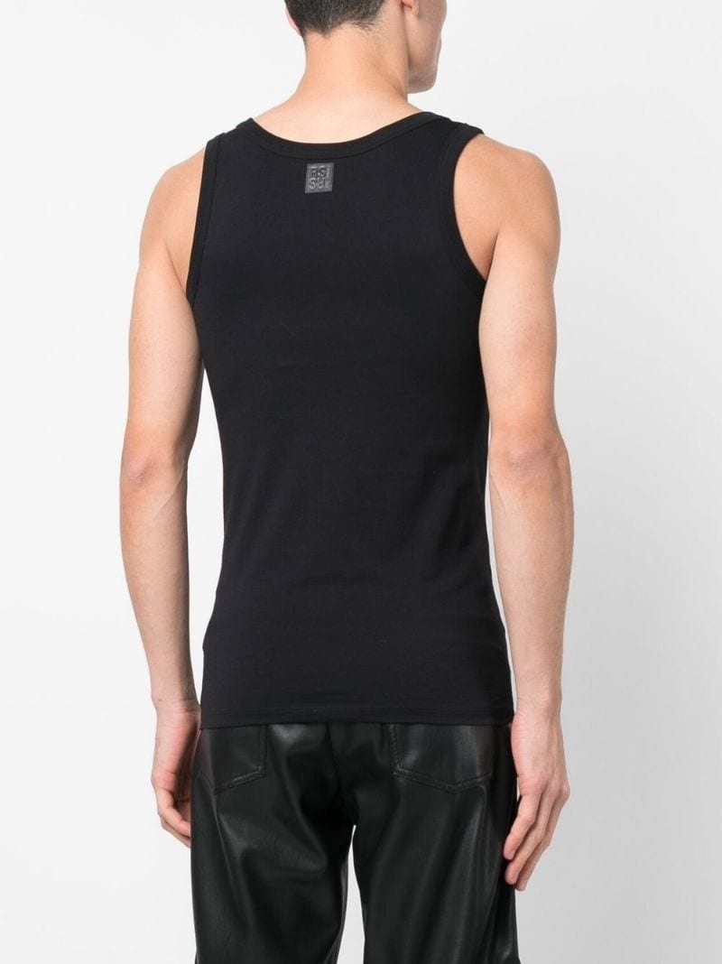 logo print tank top - 4