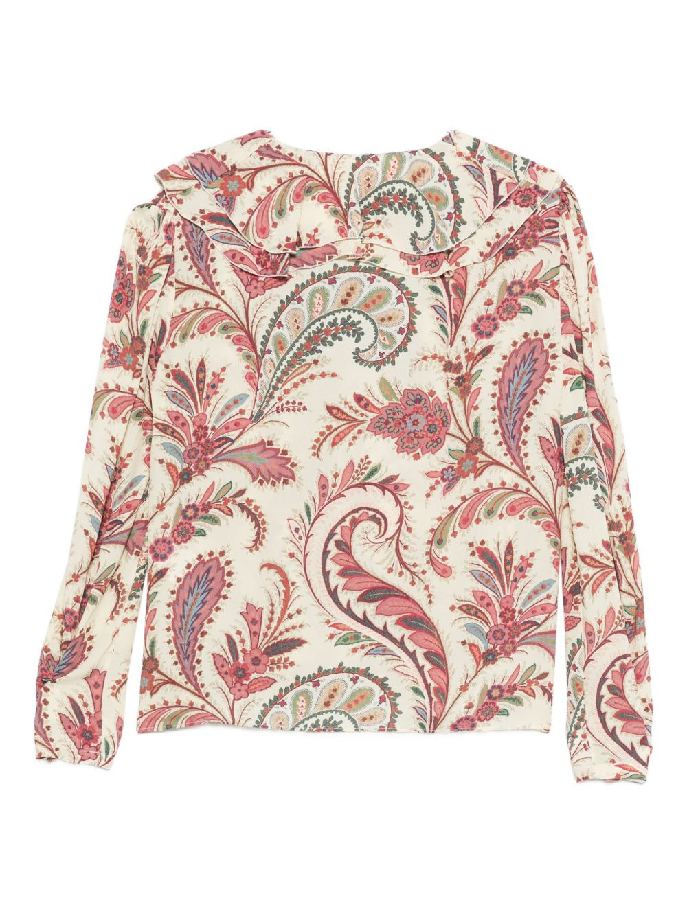 paisley-print ruffled blouse - 2