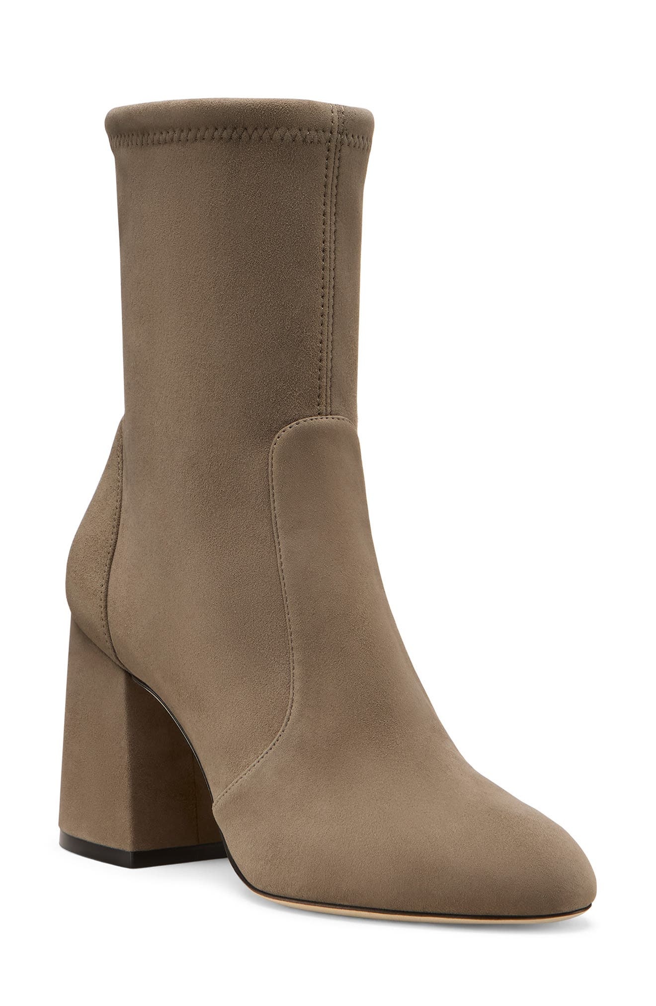Stuart Weitzman Essentialist Stretch Bootie in Smokey Taupe at Nordstrom - 1