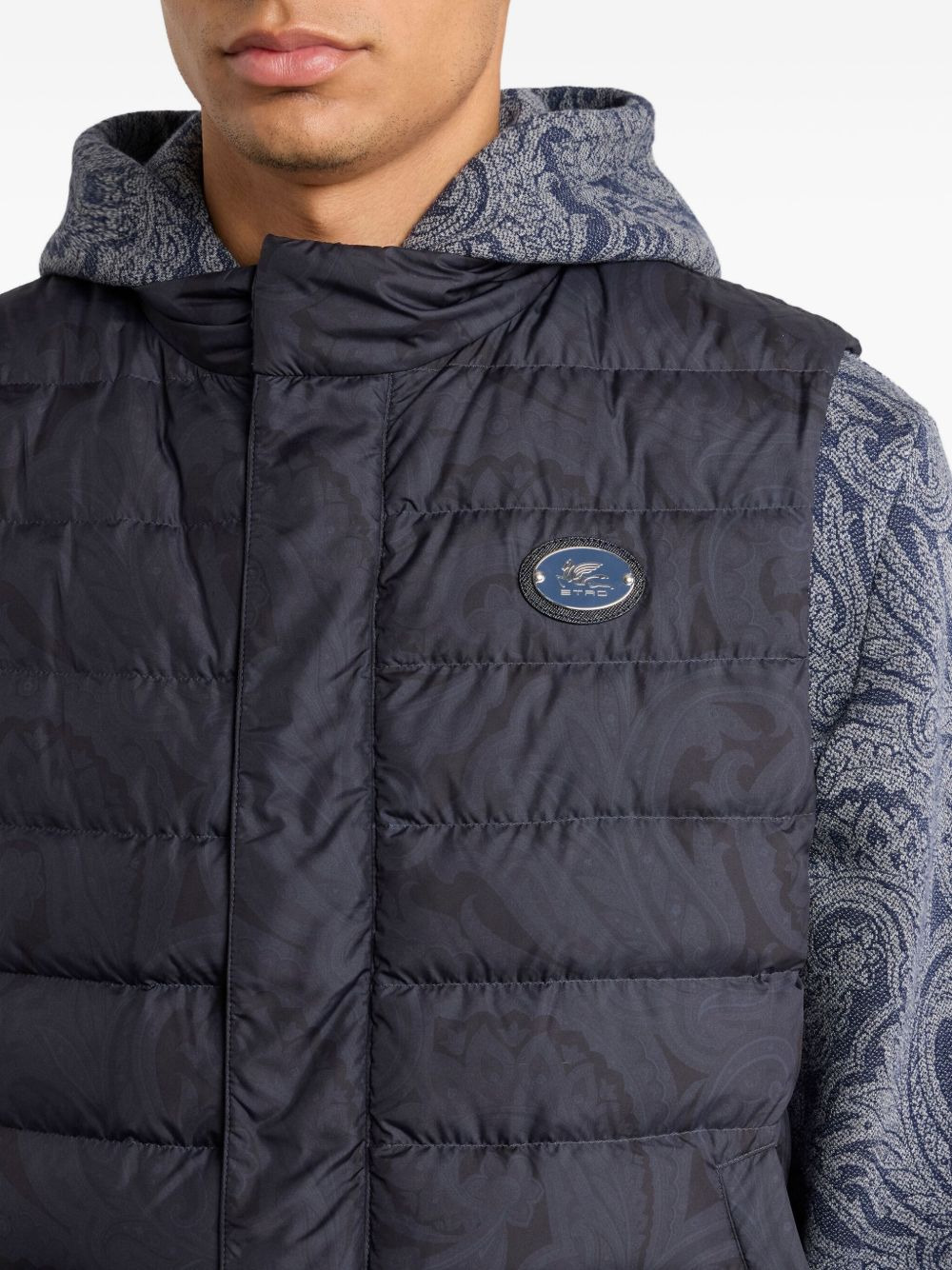 paisley-pattern padded gilet - 4