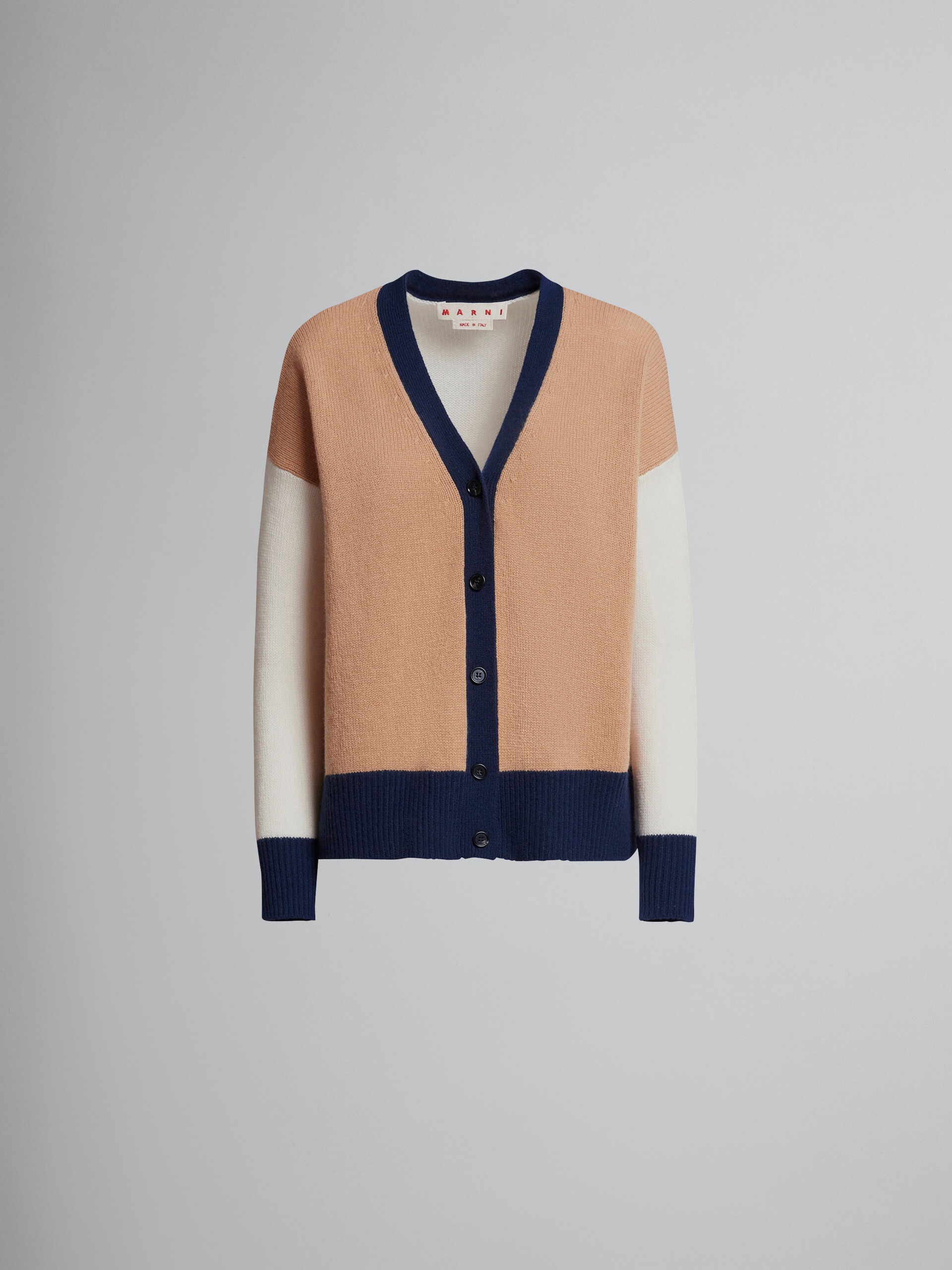 COLORBLOCK CASHMERE CARDIGAN - 1