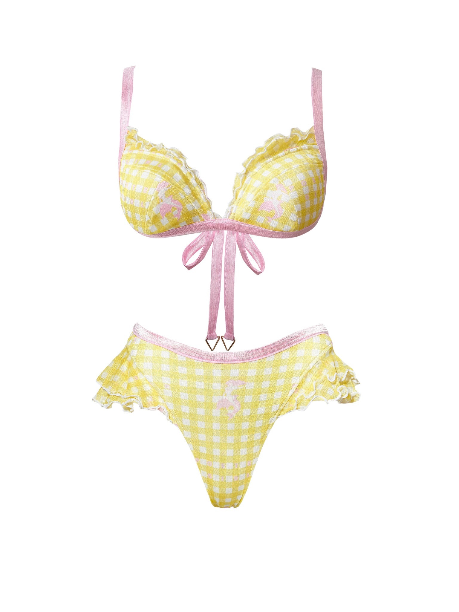 DENISE BIKINI TOP YELLOW GINGHAM - 5