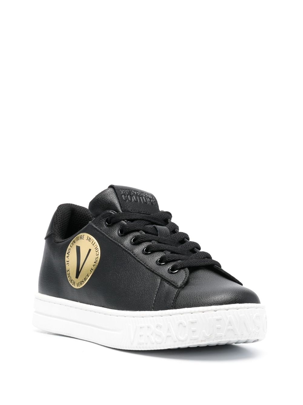 logo-patch round-toe sneakers - 2