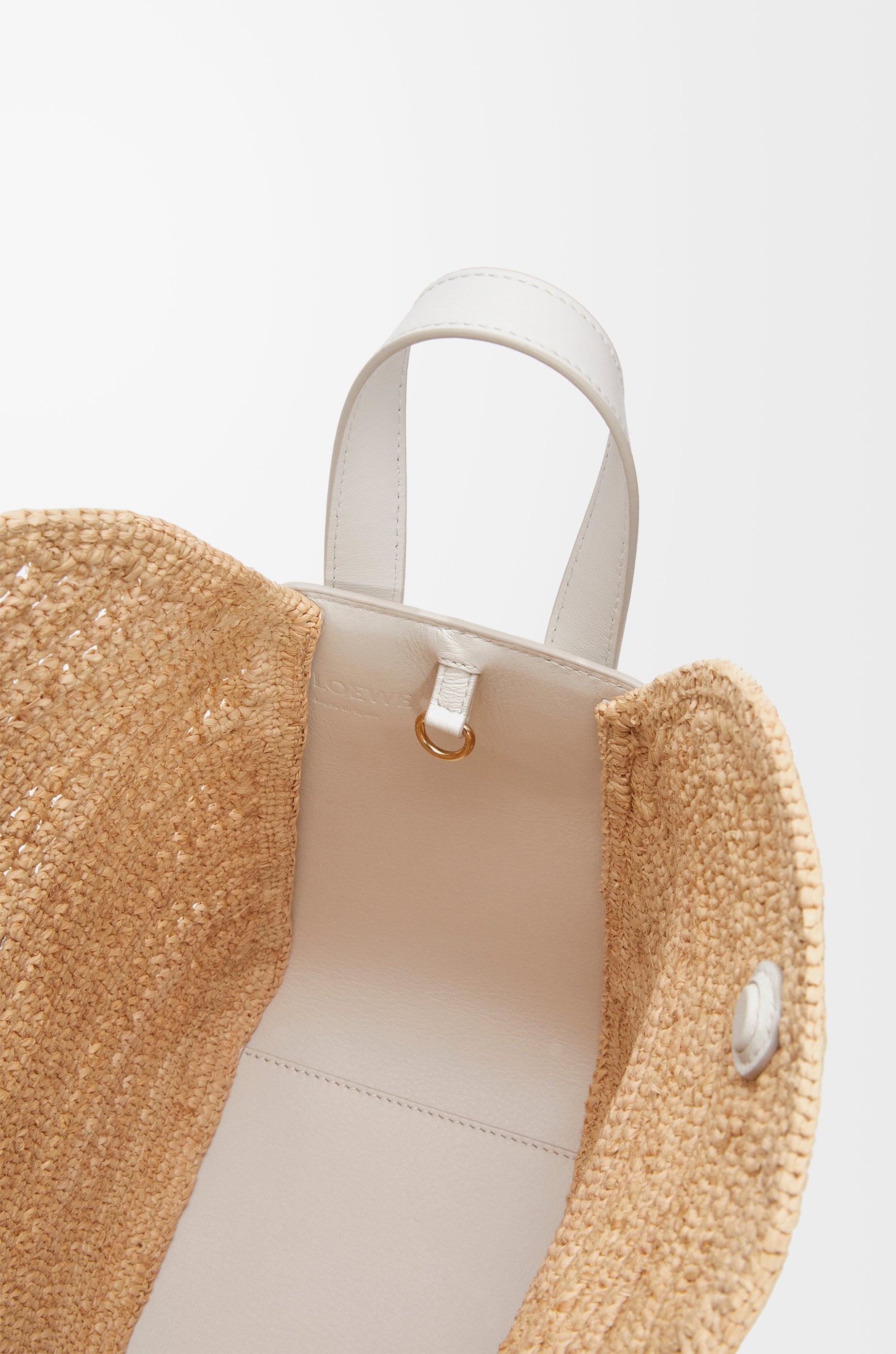 Compact Hammock bag in raffia and calfskin - 8