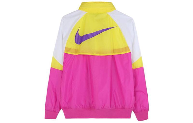Nike Nike Sports Windproof Colorblock Hooded Jacket Yellow Purple Yellowpurple AR2210-623 outlook