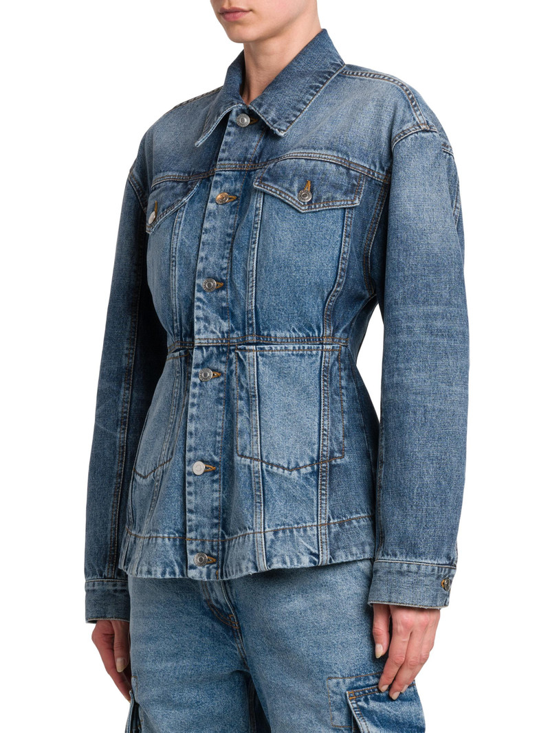 Women's Tailored Denim Button-Front Jacket - Two Tonal Denim 4