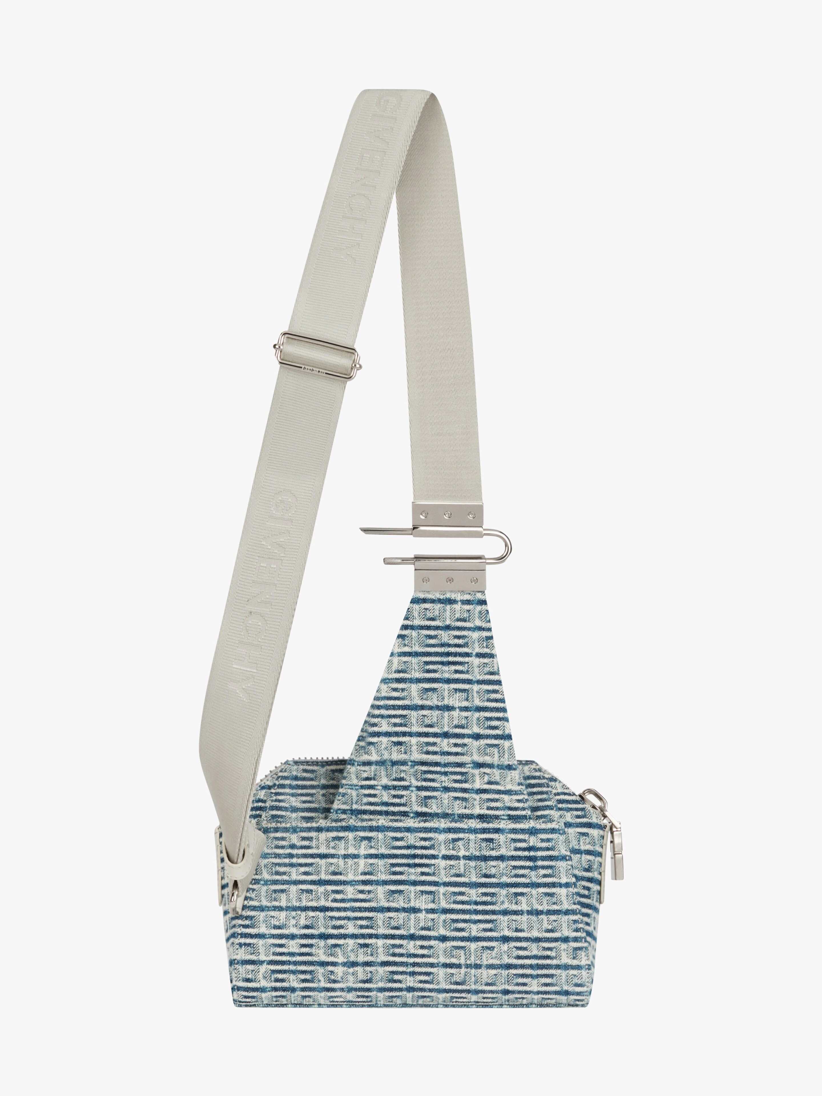 SMALL ANTIGONA CROSS BODY BAG IN 4G BLEACHED DENIM - 4