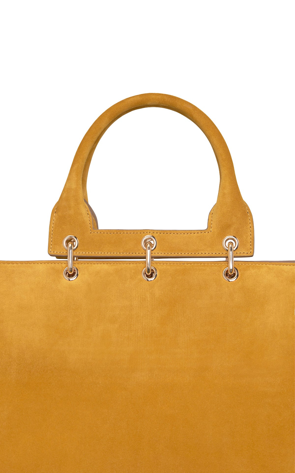 Small Amethyst Tote Bag in Golden Birch Suede - 5