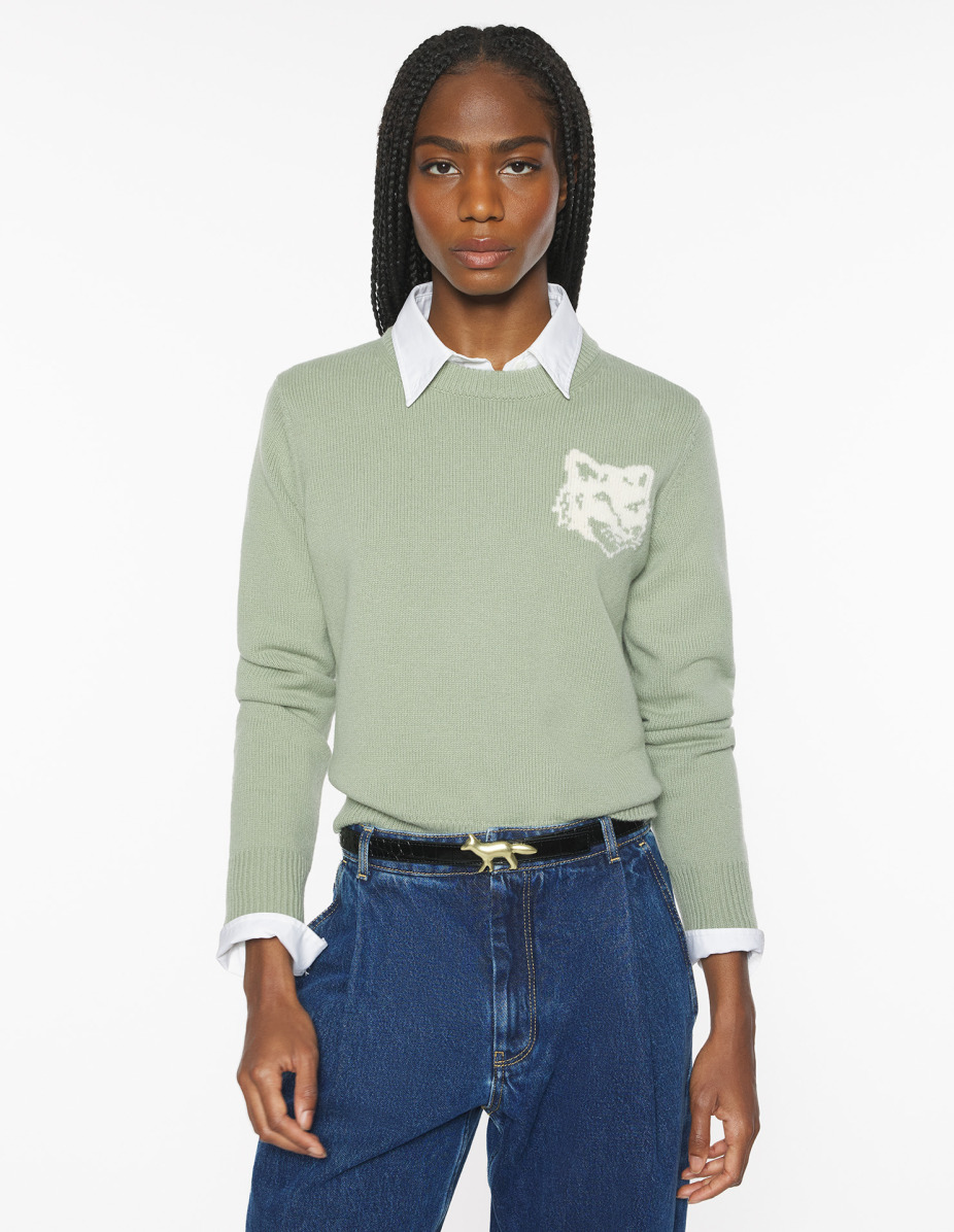 FOX HEAD INTARSIA MERINO JUMPER - 3