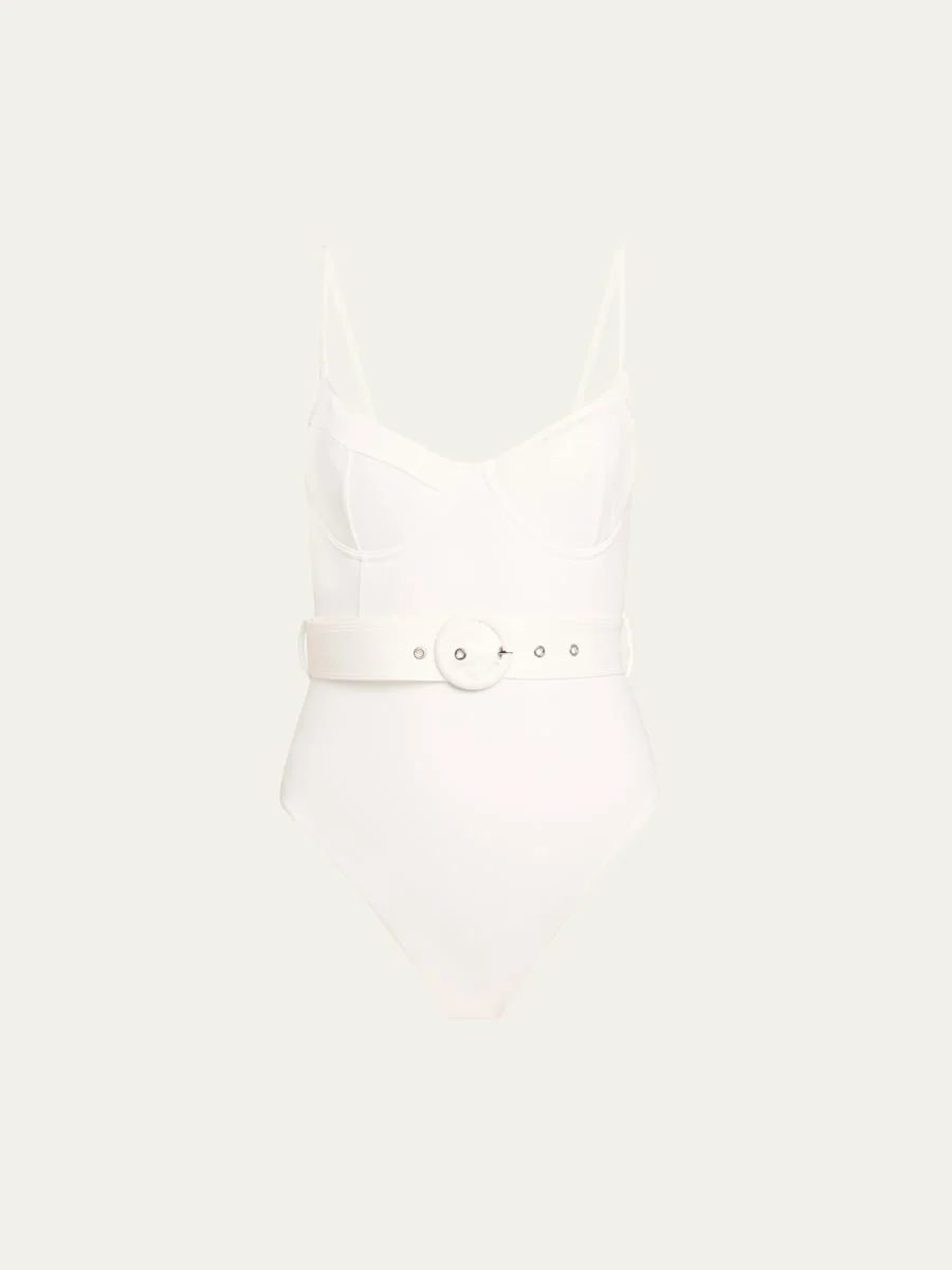 Noa Belted Bustier One-Piece Swimsuit - 1