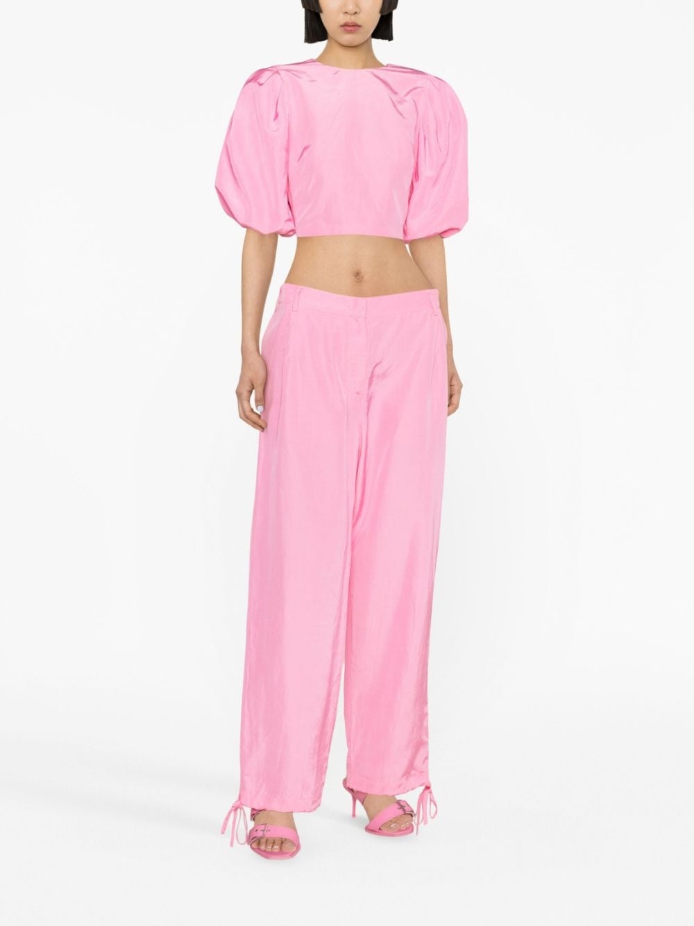 puff-sleeved crop top - 2