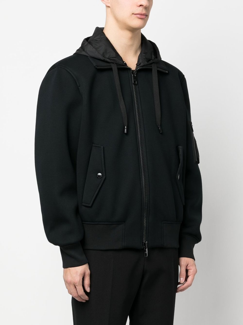 detachable-hood zipped jacket - 3