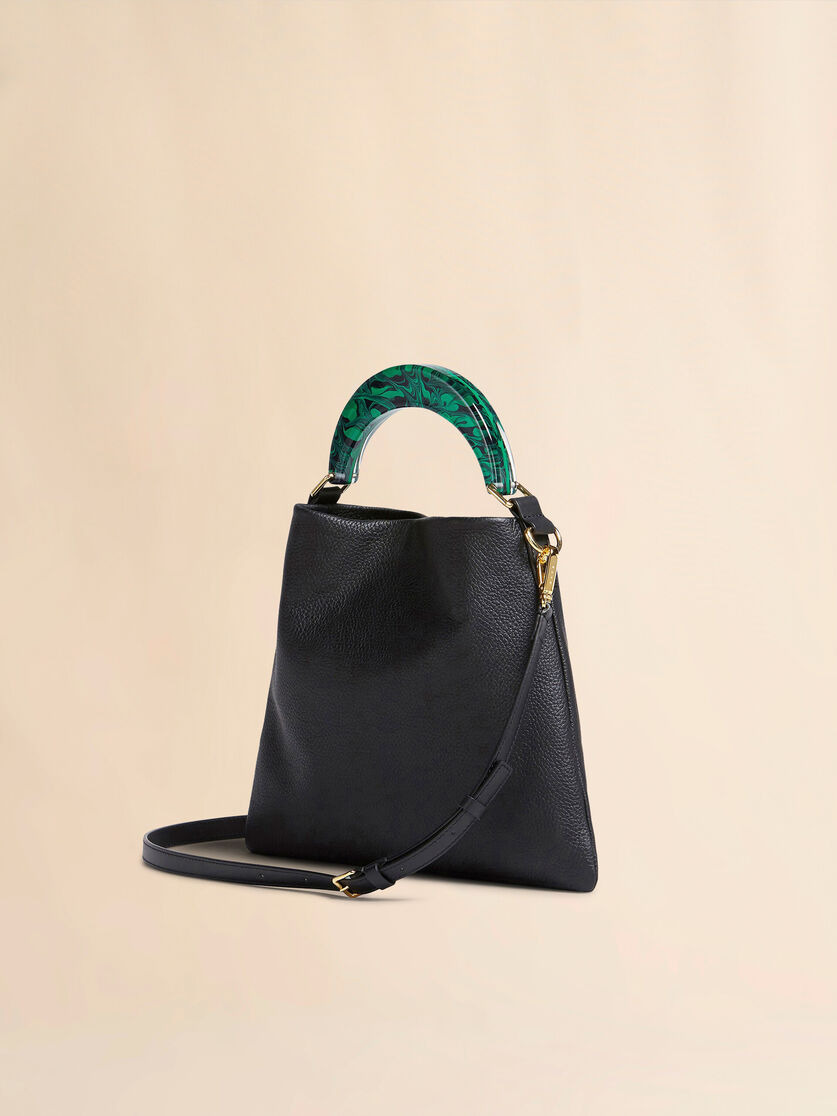 VENICE SMALL BAG IN BLACK LEATHER - 2