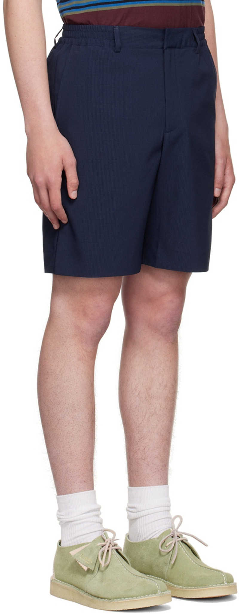Wood Wood Navy Kent Shorts outlook