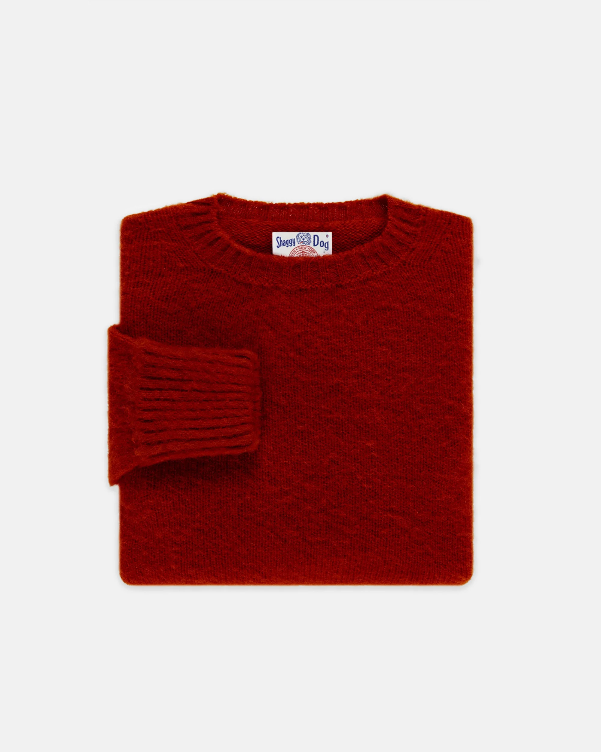 MADE-IN-SCOTLAND DARK RED SHAGGY DOG SWEATER - CLASSIC FIT - 1