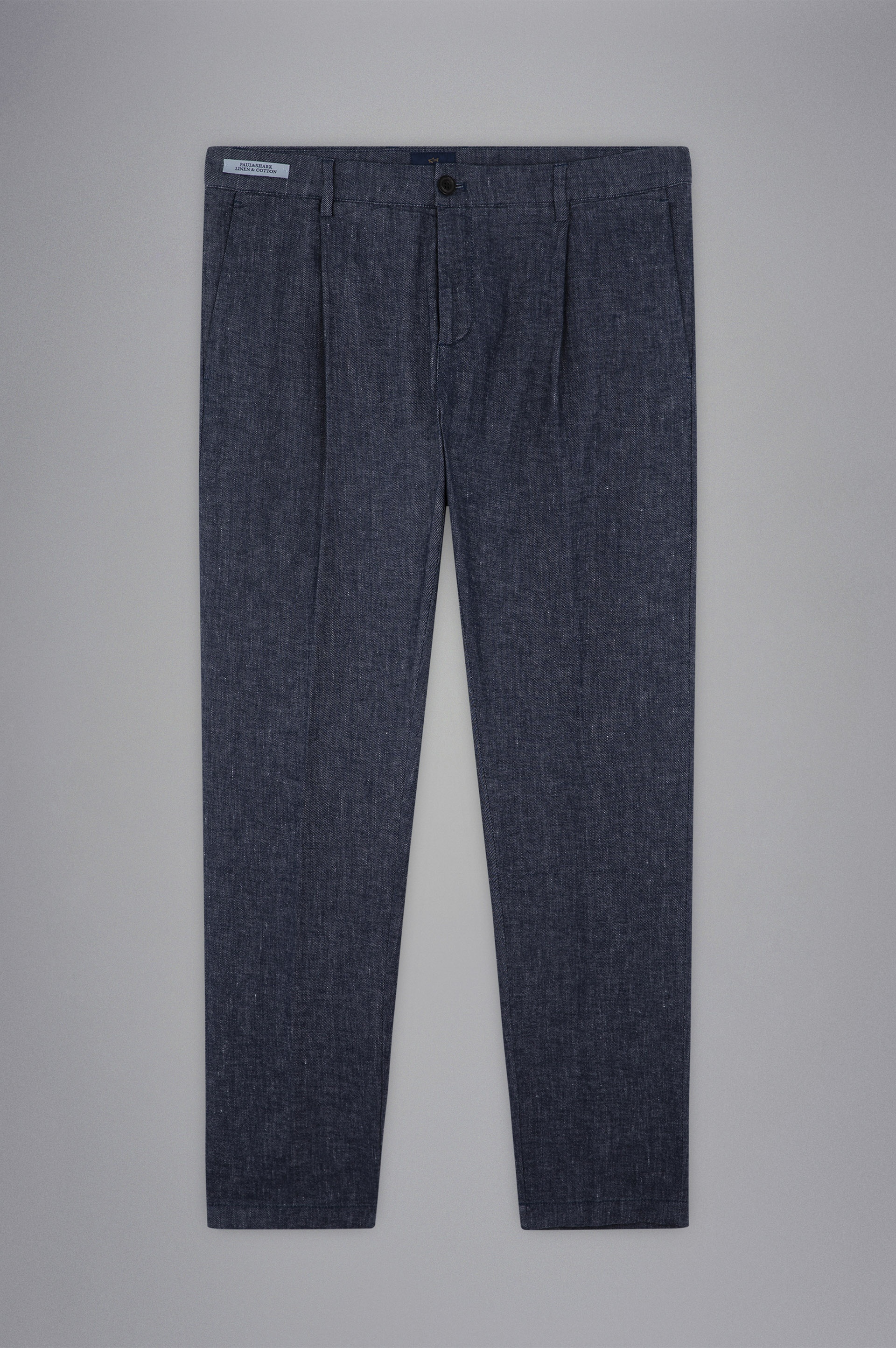 LINEN E COTTON STRETCH CHINO TROUSERS - 1
