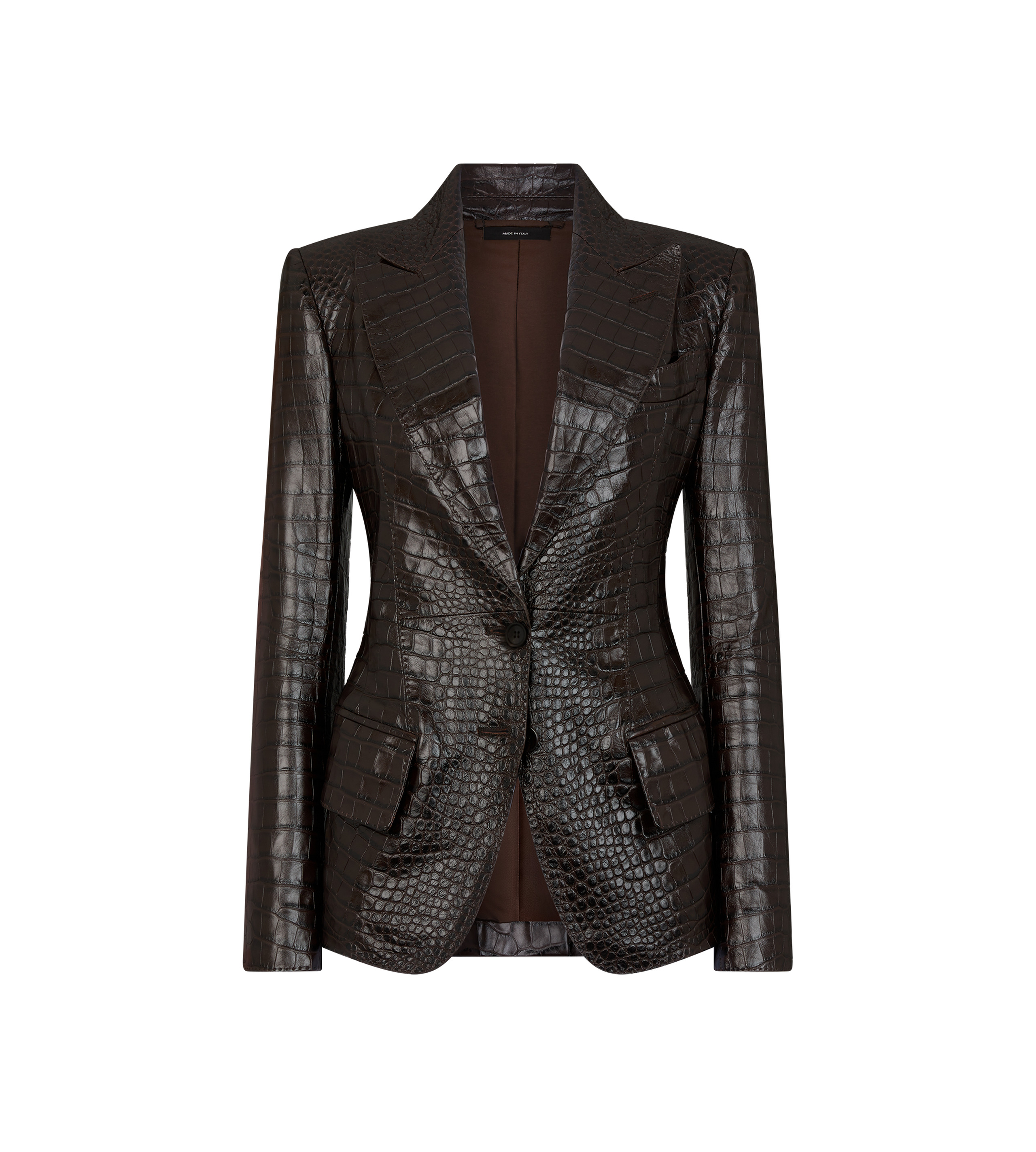 EMBOSSED LEATHER "JACQUETTA" JACKET - 1