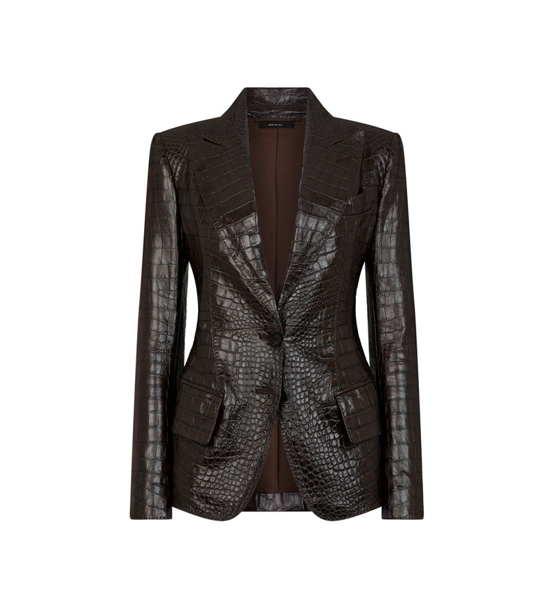 EMBOSSED LEATHER "JACQUETTA" JACKET 1