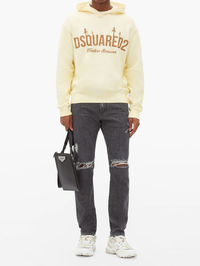 DSQUARED2 Logo-print cotton-jersey hooded sweatshirt outlook