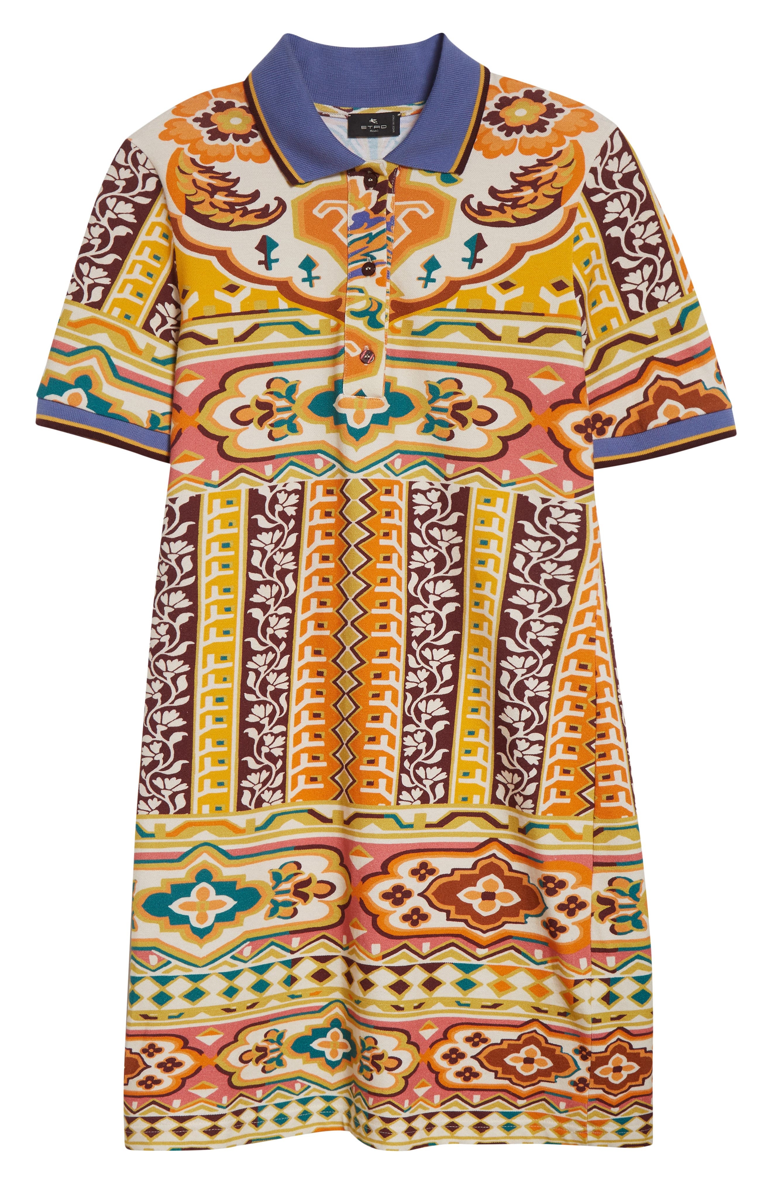 Etro Geo Floral Piqué Polo Minidress in Printed Yellow Base at Nordstrom - 5