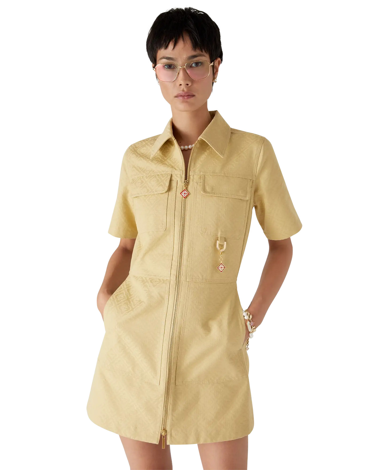 Cotton Monogram Jacquard Dress - 4