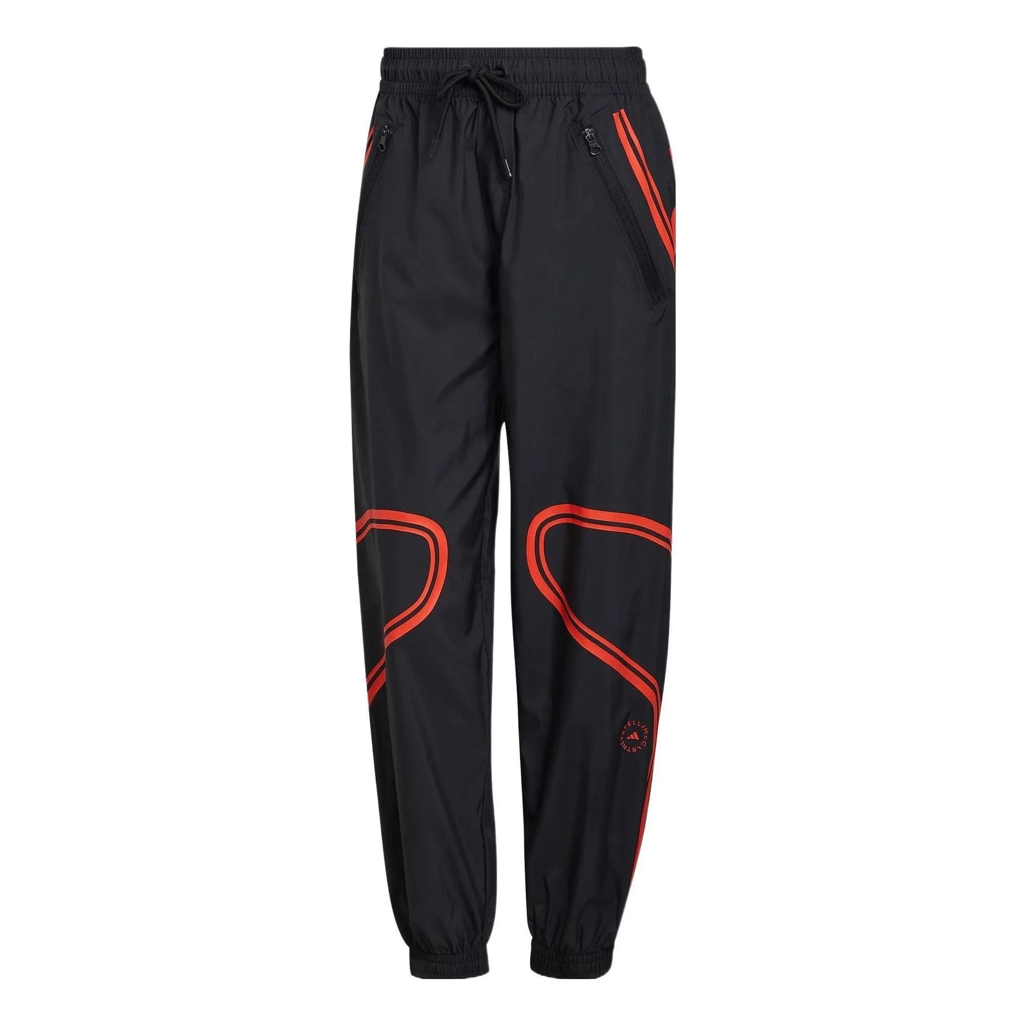 (WMNS) adidas by Stella McCartney TruePace Woven Training Suit Pants 'Black Red' HC2986 - 1