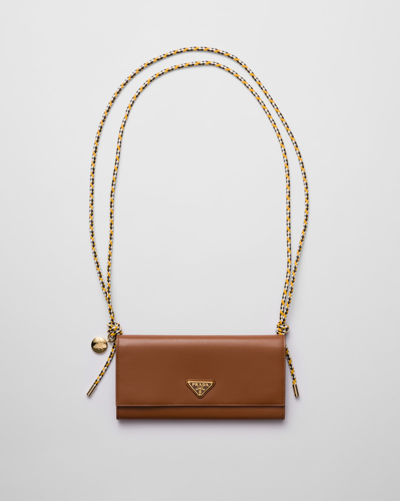 Wallet with leather shoulder strap 1