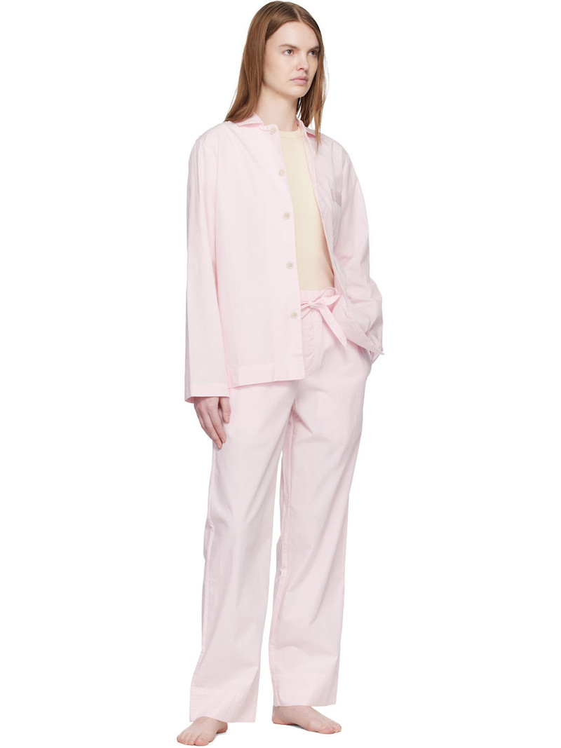 TEKLA Pink Poplin Pyjama Pants outlook
