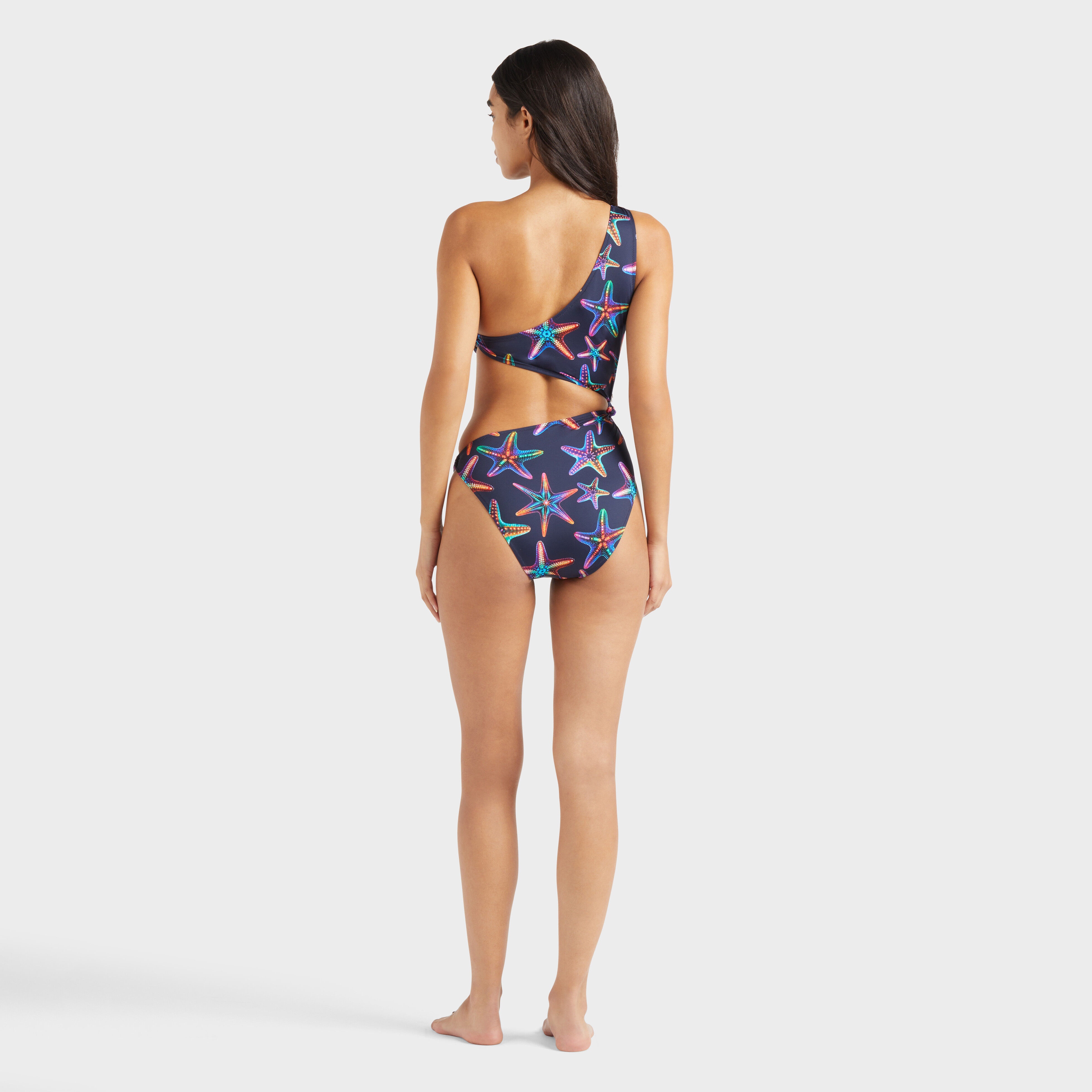 Women Assymetric Bikini One-piece Swimsuit Disco Stars - 4