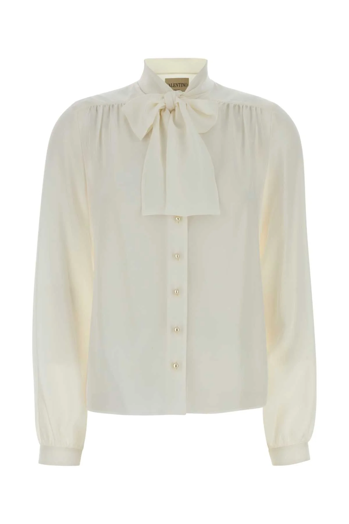 Valentino Garavani Women Ivory Crepe Shirt - 1