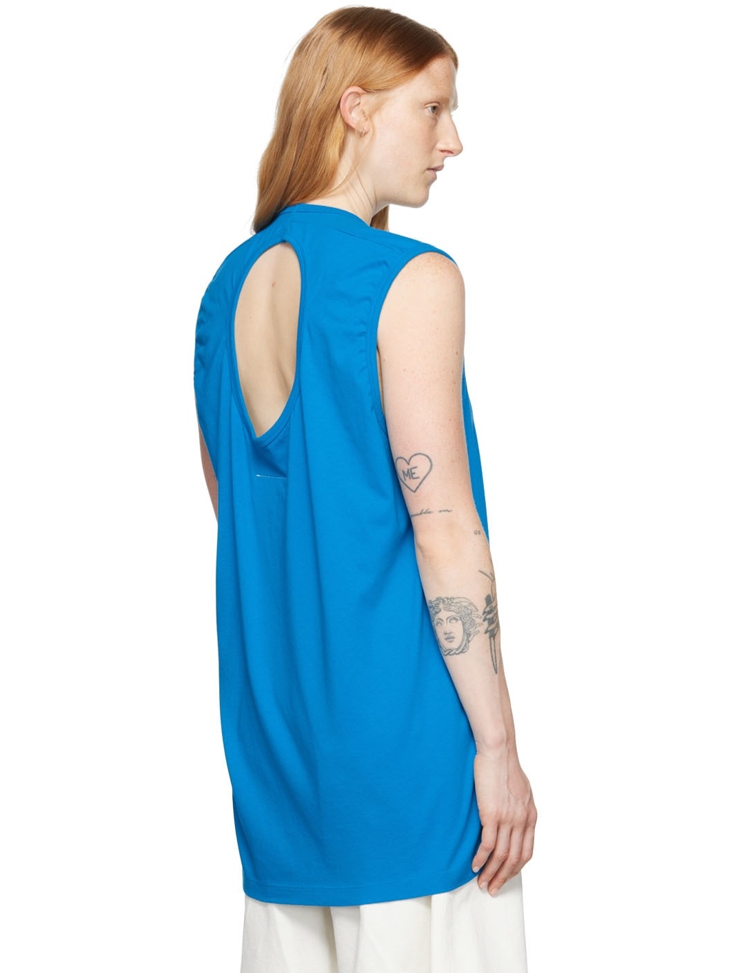 Blue Cut-Out Tank Top - 3