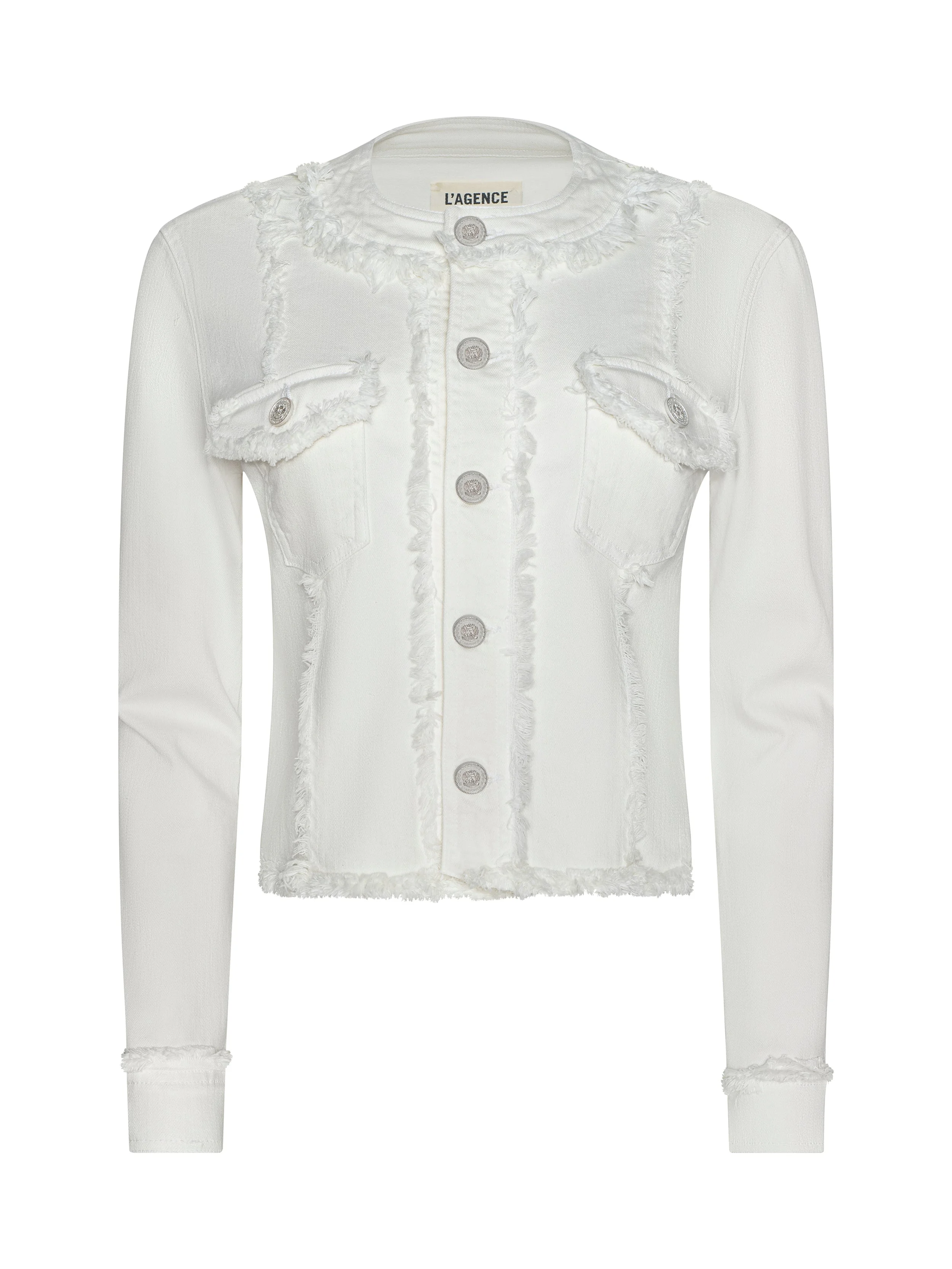 Yarin Collarless Fray Jacket - 1