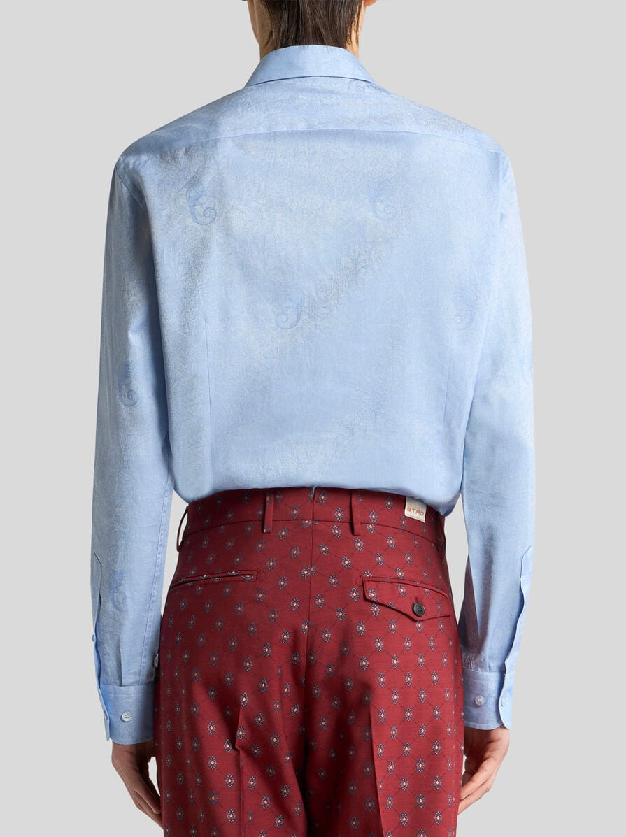 COTTON JACQUARD SHIRT WITH GECKO MOTIF - 4