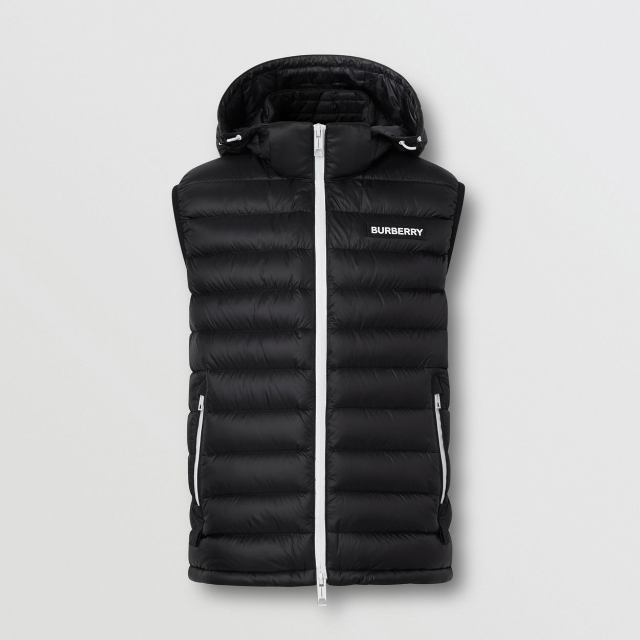 Detachable Hood Logo Appliqué Puffer Gilet - 1