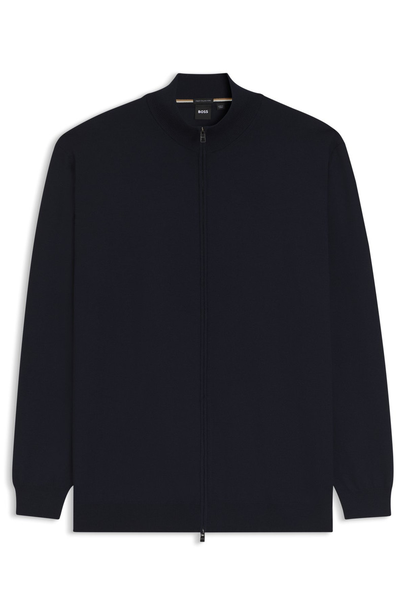 ZIPPERED CARDIGAN IN EXTRA-FINE MERINO WOOL 1