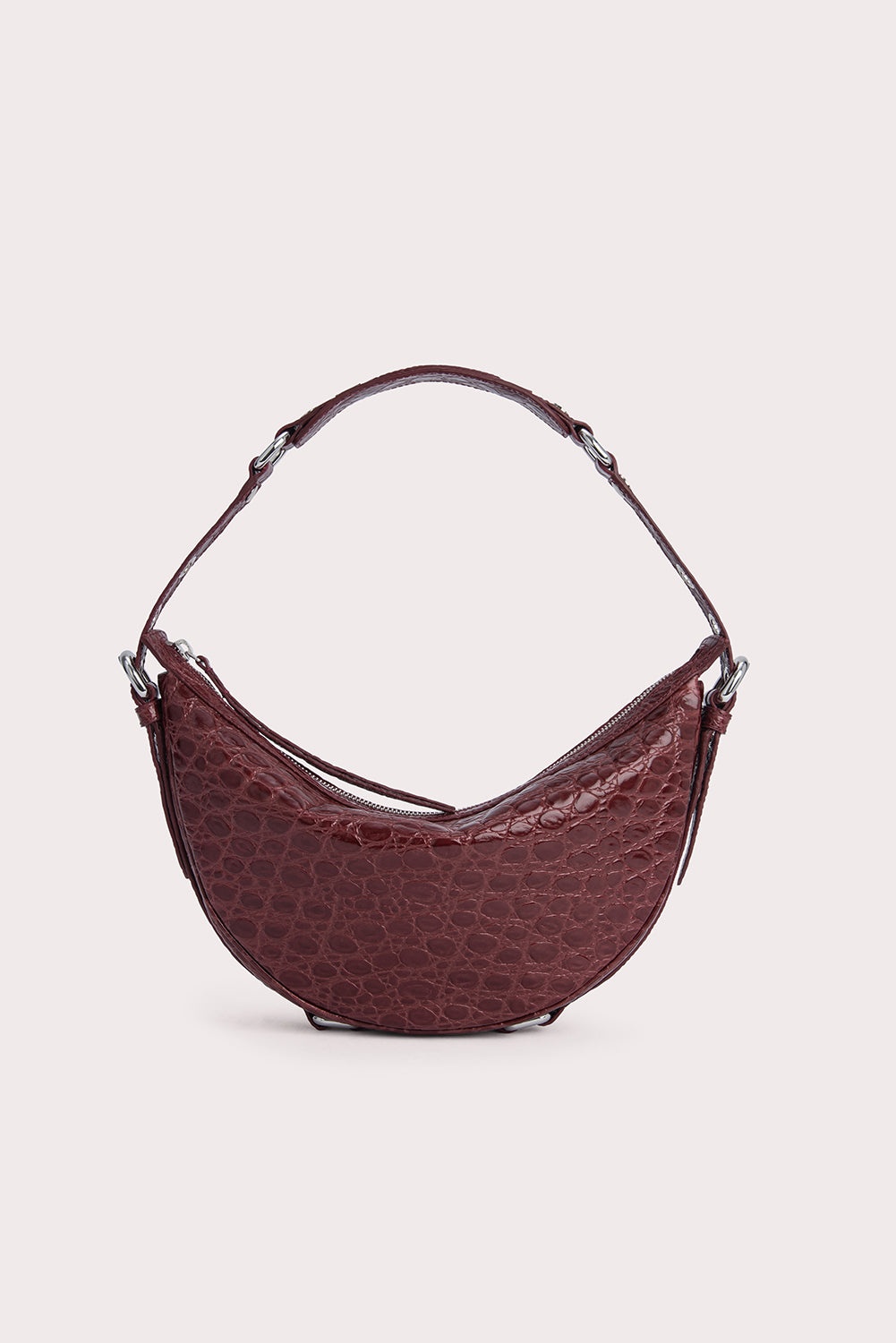 Gib Wine Circular Croco Embossed Leather - 1