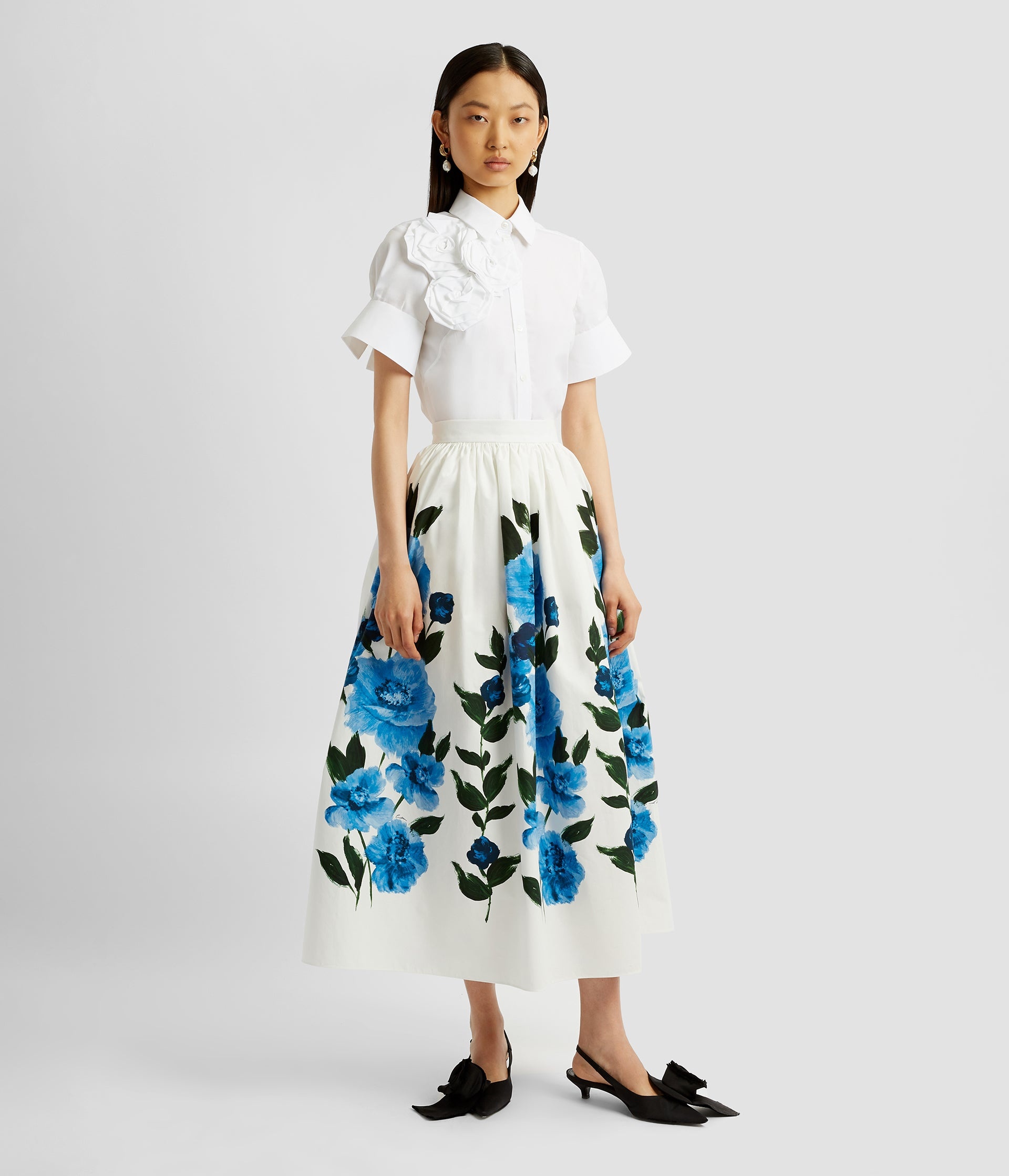 BUTTON DOWN SHIRT WITH ROSETTES - 4