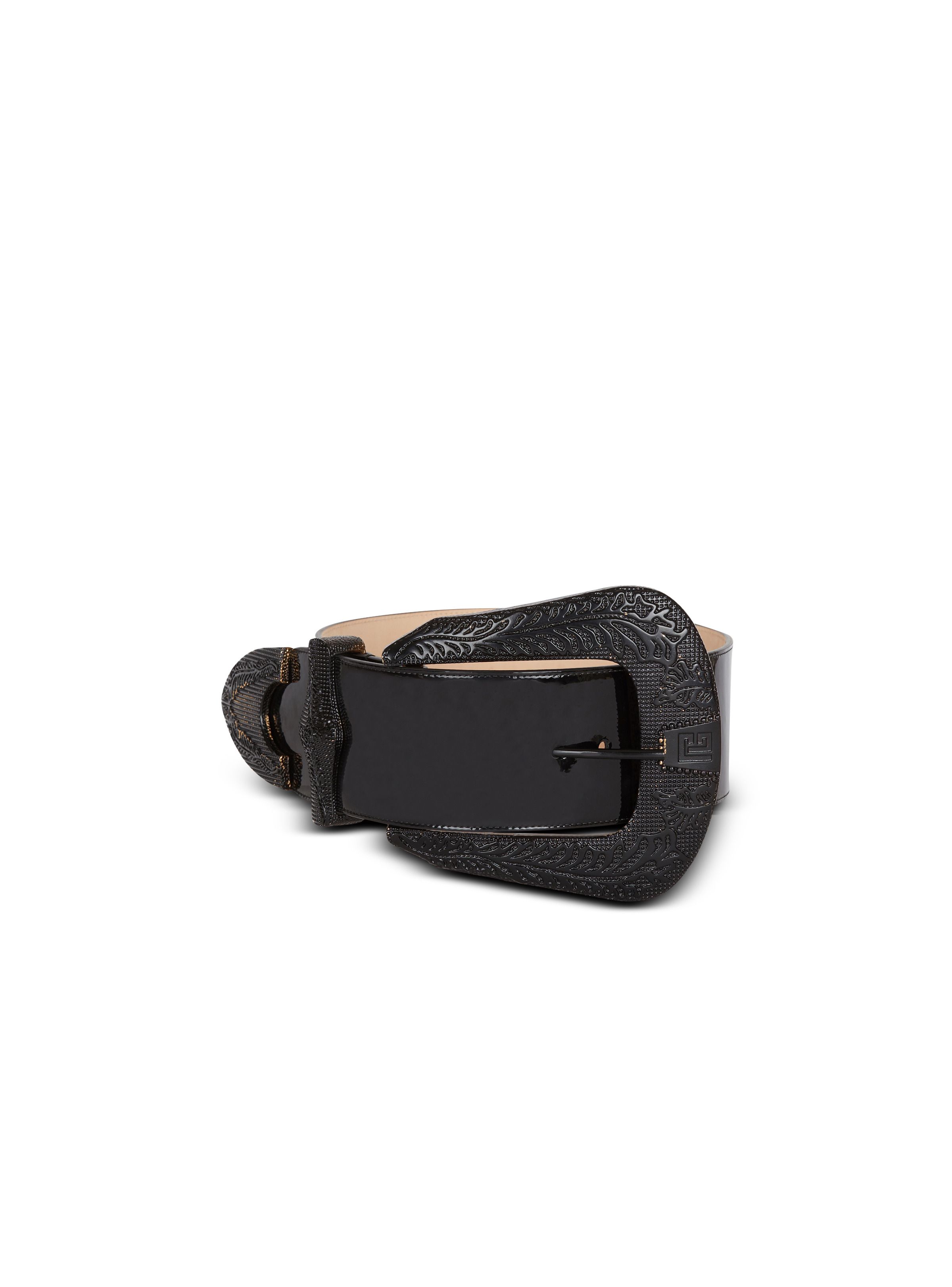 Patent leather Western belt - 1
