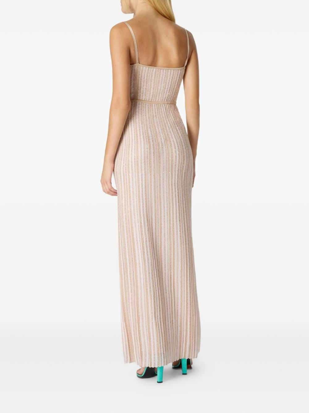 metallic-threading maxi dress - 3