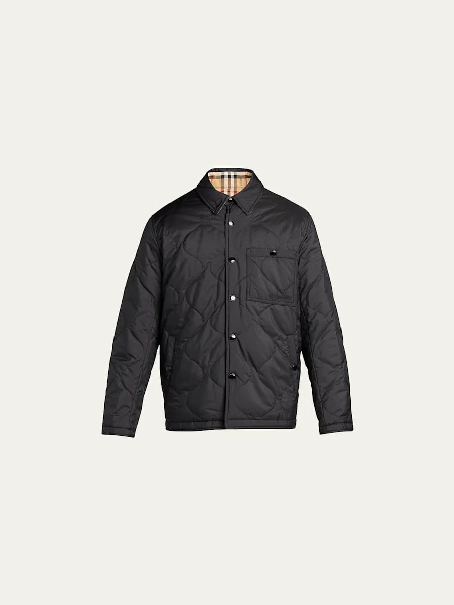 Men's Francis Reversible Check Thermoregulated Overshirt - 1