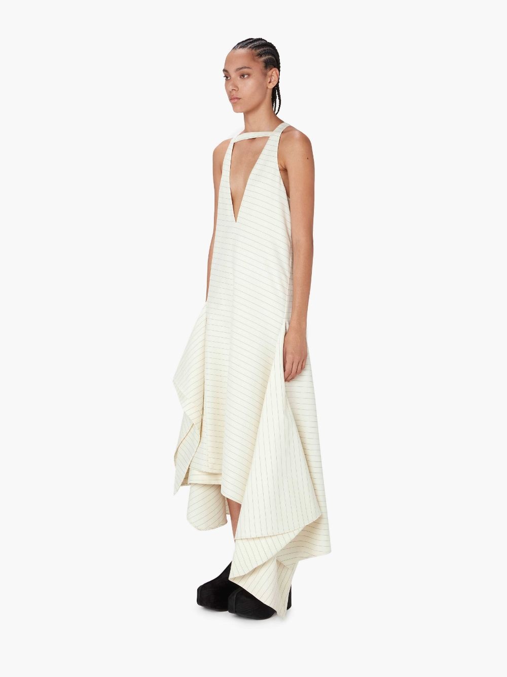 V- NECK PANELLED DRESS - 4