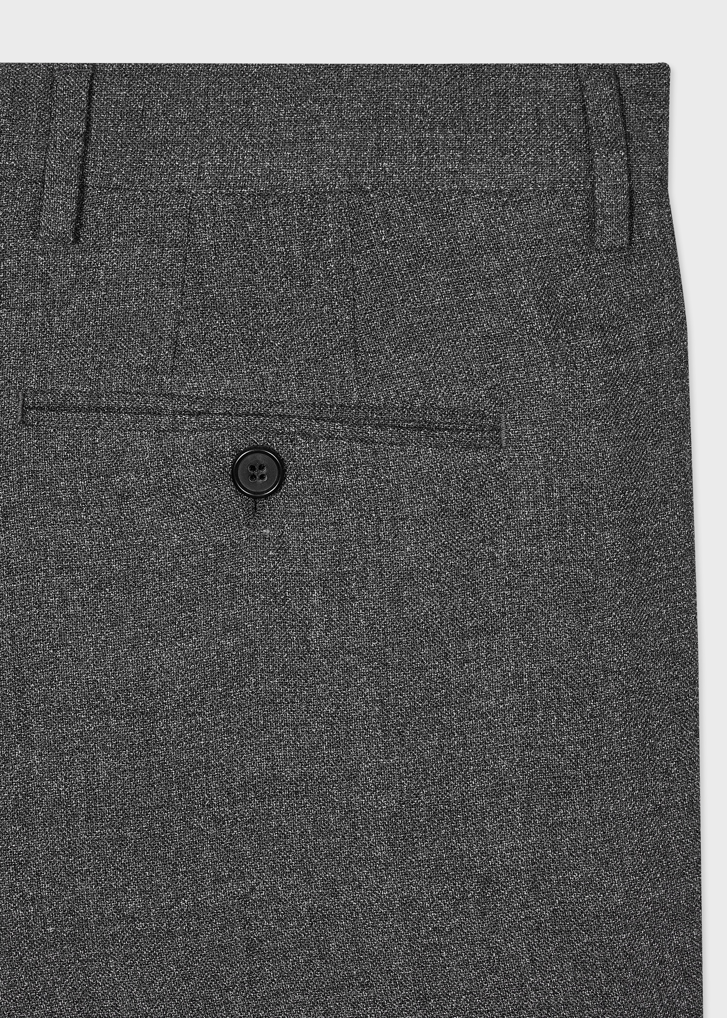 Grey Straight Leg Wool Trousers - 2